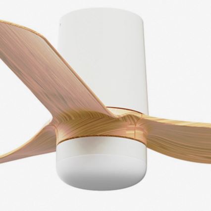 FARO 33833WT-1TW - Ventilador de techo LED regulable MINI PUNT TUB S LED/10W/230V 2700/4000/6000K marrón/blanco diá. 90 cm Wi-Fi Tuya + control remoto
