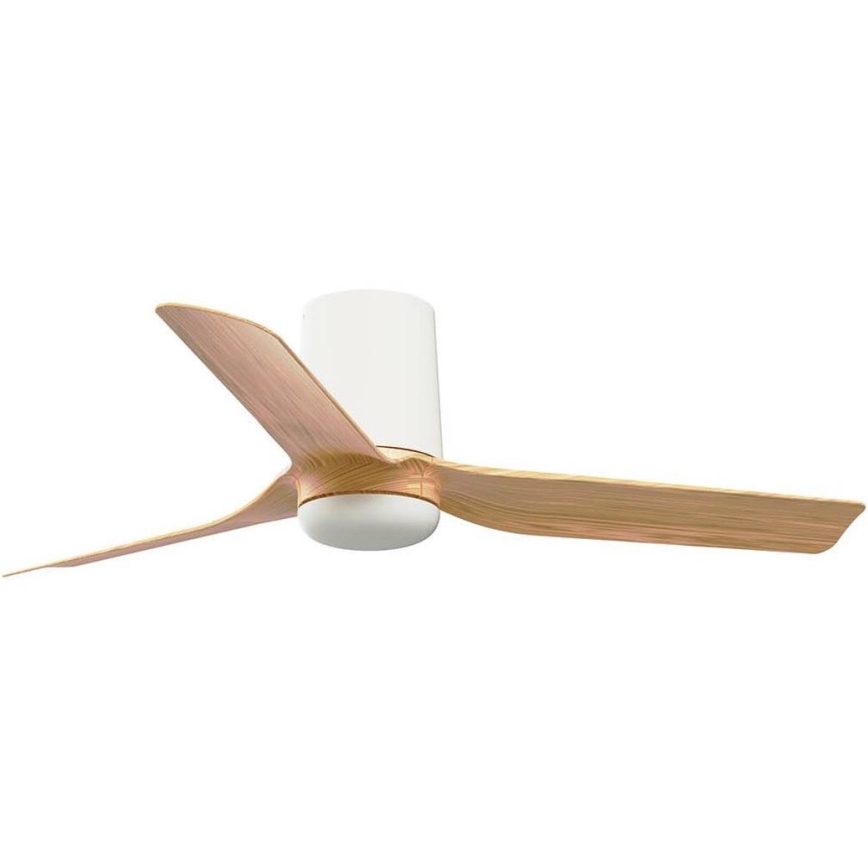 FARO 33833WT - Ventilador de techo MINI PUNT TUB S marrón/blanco diá. 90 cm Wi-Fi Tuya + control remoto