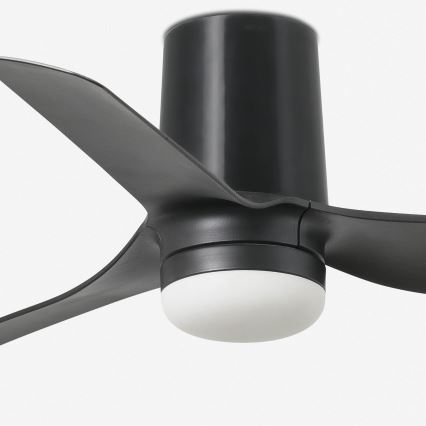 FARO 33834-1TW - Ventilador de techo LED regulable MINI PUNT TUB S LED/10W/230V 2700/4000/6000K diá. 90 cm negro + control remoto