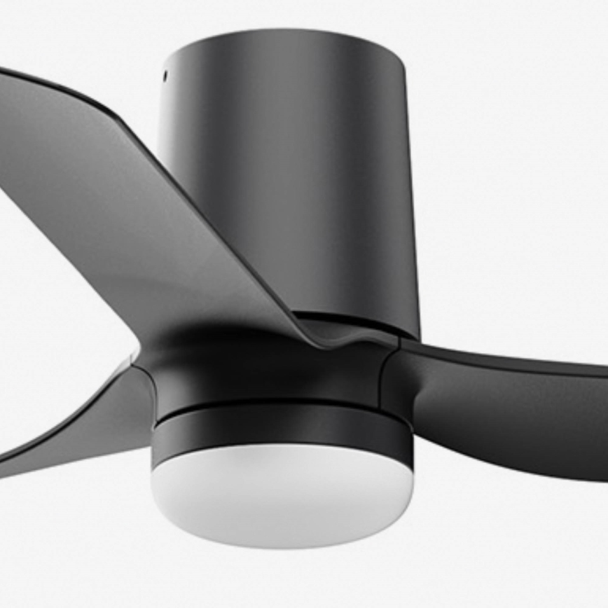 FARO 33834WT-1TW - Ventilador de techo LED regulable MINI PUNT TUB S LED/10W/230V 2700/4000/6000K negro diá. 90 cm Wi-Fi Tuya + control remoto