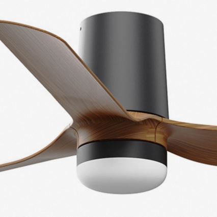 FARO 33835-1TW - Ventilador de techo LED regulable MINI PUNT TUB S LED/10W/230V 2700/4000/6000K diá. 90 cm marrón/negro + control remoto