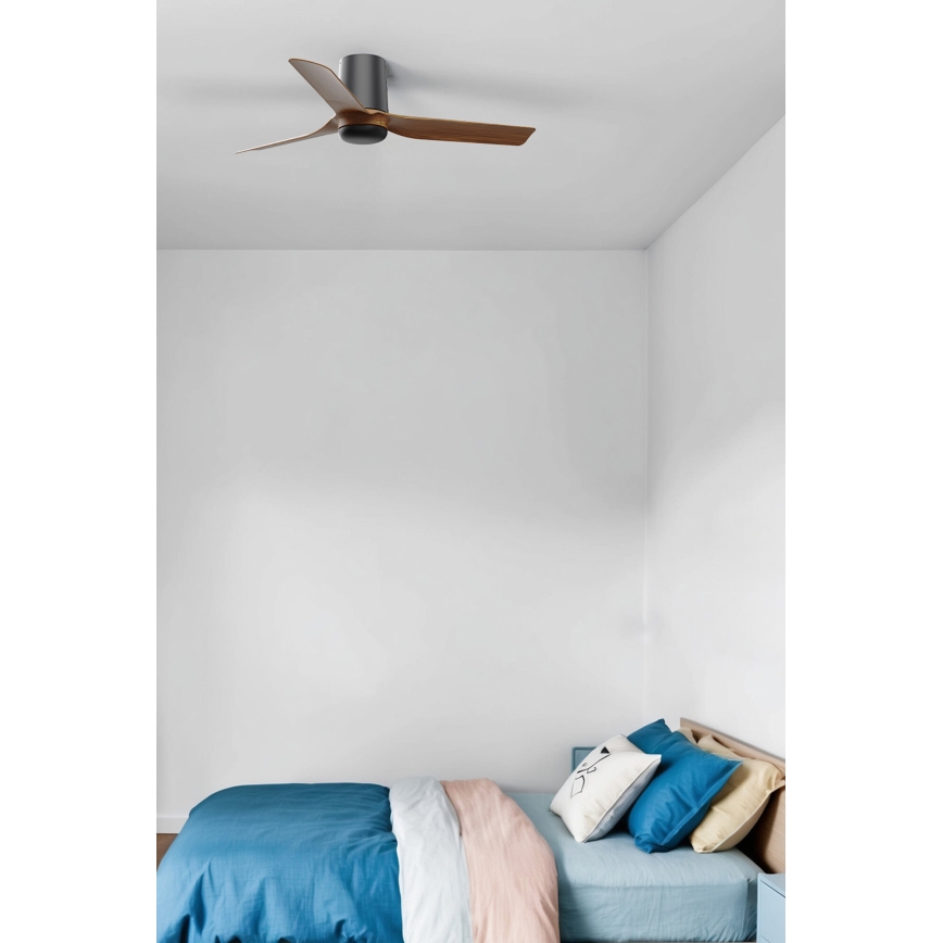 FARO 33835 - Ventilador de techo MINI PUNT TUB S marrón/negro diá. 90 cm + control remoto