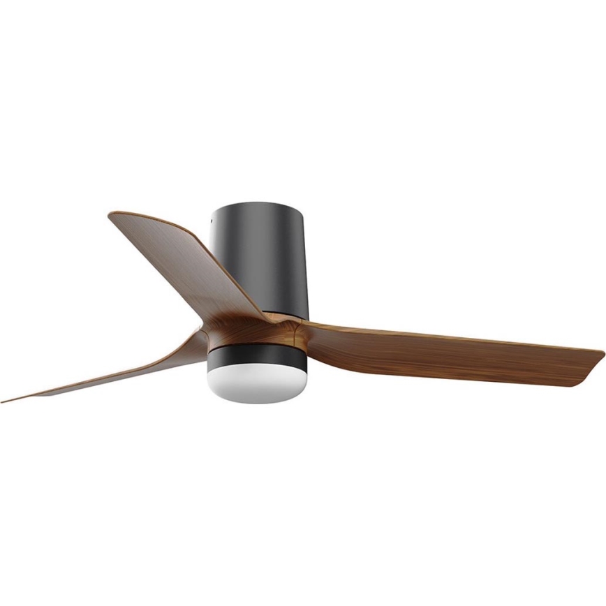 FARO 33835WT-1TW - Ventilador de techo LED regulable MINI PUNT TUB S LED/10W/230V 2700/4000/6000K marrón/negro diá. 90 cm Wi-Fi Tuya + control remoto