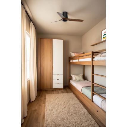 FARO 33835WT - Ventilador de techo MINI PUNT TUB S marrón/negro diá. 90 cm Wi-Fi Tuya + control remoto