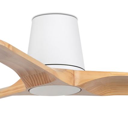 FARO 33836 - Ventilador de techo HEYWOOD TUB S pino/blanco diá. 90 cm + control remoto