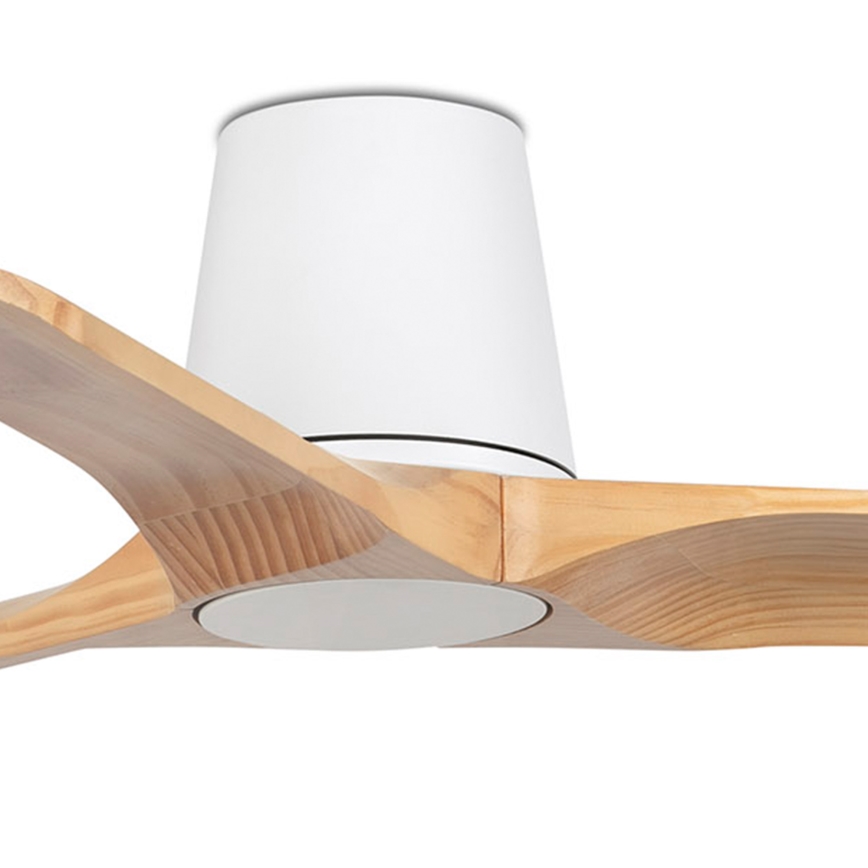 FARO 33836 - Ventilador de techo HEYWOOD TUB S pino/blanco diá. 90 cm + control remoto