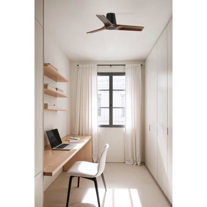 FARO 33837 - Ventilador de techo HEYWOOD TUB S pino/negro diá. 90 cm + control remoto
