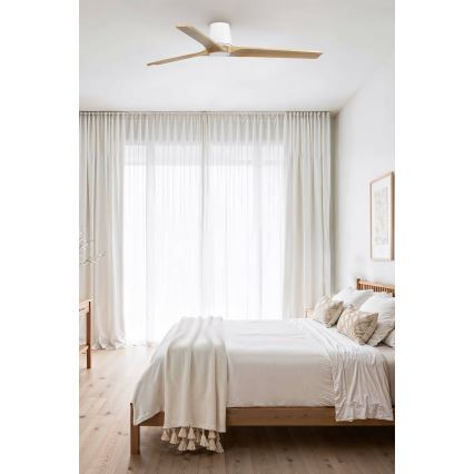 FARO 33838 - Ventilador de techo HEYWOOD TUB L pino/blanco diá. 132 cm + control remoto