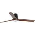 FARO 33839WT-1TW - Ventilador de techo LED regulable HEYWOOD TUB L LED/10W/230V 2700/4000/6000K pino/negro Ø 132 cm Wi-Fi Tuya + mando a distancia