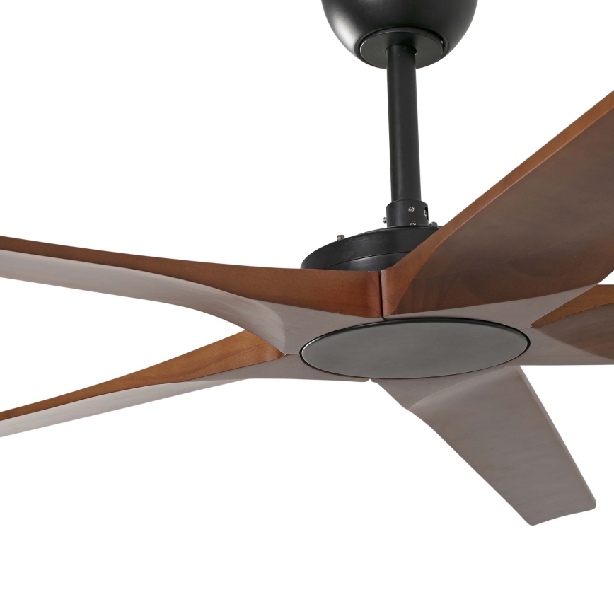 FARO 34190WT - Ventilador de techo BIGWOOD XL pino/negro Ø 200 cm Wi-Fi Tuya + mando a distancia
