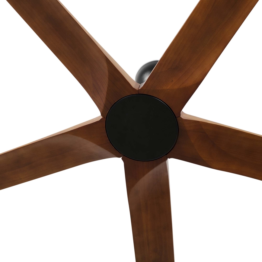 FARO 34190WT - Ventilador de techo BIGWOOD XL pino/negro Ø 200 cm Wi-Fi Tuya + mando a distancia