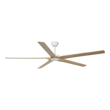 FARO 34191WT - Ventilador de techo BIGWOOD XL pino/blanco Ø 200 cm Wi-Fi Tuya + mando a distancia