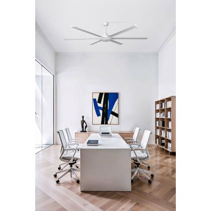 FARO 34202-130 - Ventilador de techo LED ROTTERDAM XL LED/32W/230V blanco diá. 200 cm + control remoto