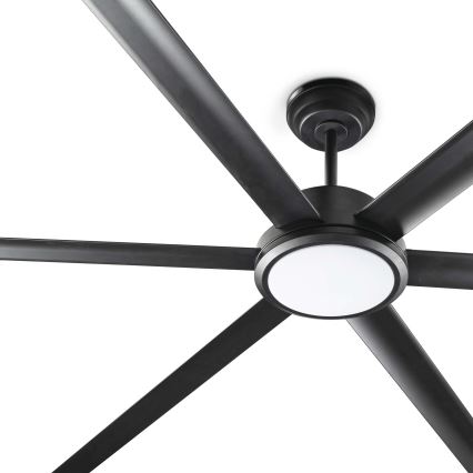 FARO 34203-130 - Ventilador de techo LED ROTTERDAM XL LED/32W/230V negro diá. 200 cm + control remoto