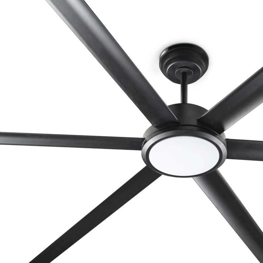 FARO 34203-130 - Ventilador de techo LED ROTTERDAM XL LED/32W/230V negro diá. 200 cm + control remoto