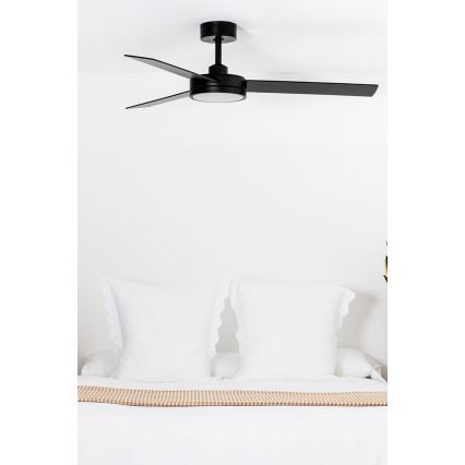 FARO 34261 - Ventilador de techo LED BARTH LED/24W/230V negro + control remoto