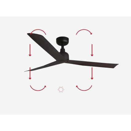 FARO 34275 - Ventilador de techo MARINE M marrón diá. 125 cm IP44 + control remoto