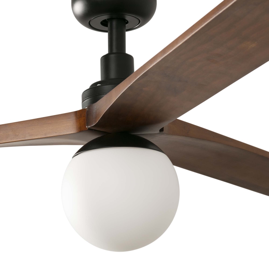FARO 34276WT-11L - Ventilador de techo KLIM L 1xE27/15W/230V madera/negro diá. 150 cm Wi-Fi Tuya + control remoto
