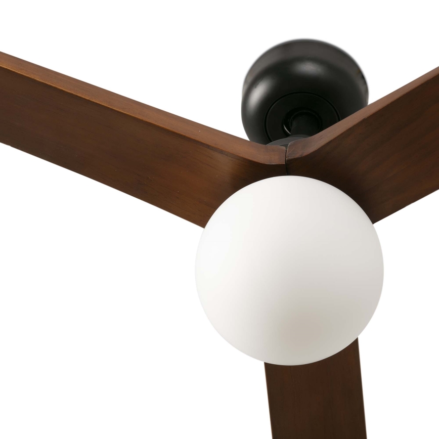 FARO 34276WT-11L - Ventilador de techo KLIM L 1xE27/15W/230V madera/negro diá. 150 cm Wi-Fi Tuya + control remoto