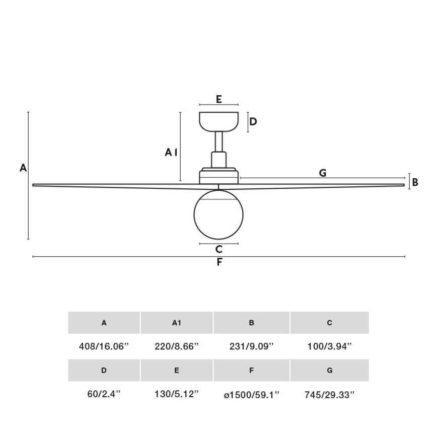 FARO 34276WT-11L - Ventilador de techo KLIM L 1xE27/15W/230V madera/negro diá. 150 cm Wi-Fi Tuya + control remoto