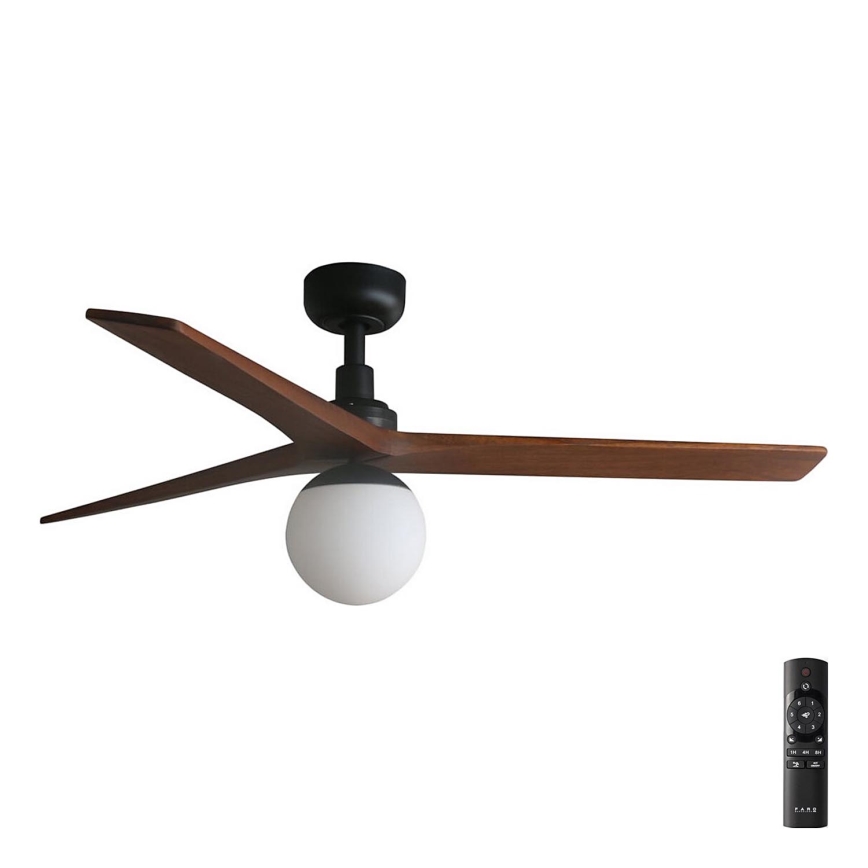 FARO 34277-11L - Ventilador de techo KLIM M 1xE27/15W/230V madera/negro diá. 125 cm + control remoto