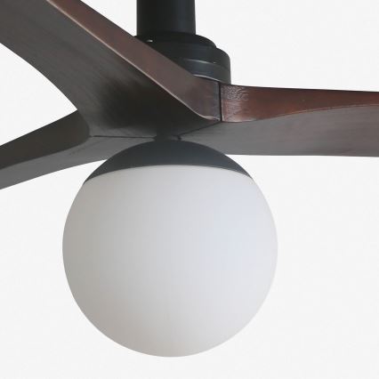 FARO 34278-11L - Ventilador de techo KLIM S 1xE27/15W/230V nogal/negro diá. 92,5 cm + control remoto