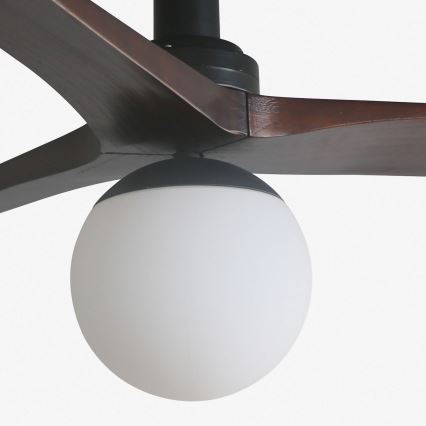 FARO 34278WT-11L - Ventilador de techo KLIM S 1xE27/15W/230V madera/negro diá. 92,5 cm Wi-Fi Tuya + control remoto
