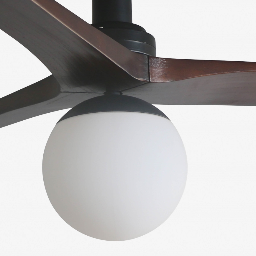 FARO 34278WT-11L - Ventilador de techo KLIM S 1xE27/15W/230V madera/negro diá. 92,5 cm Wi-Fi Tuya + control remoto
