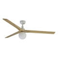 FARO 34279WT-11L - Ventilador de techo KLIM L 1xE27/15W/230V roble/blanco diá. 150 cm Wi-Fi Tuya + control remoto