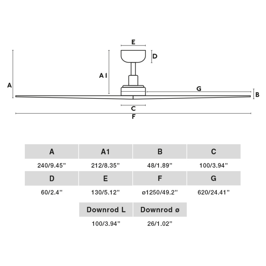 FARO 34280 - Ventilador de techo KLIM M pino/blanco diá. 125 cm + control remoto