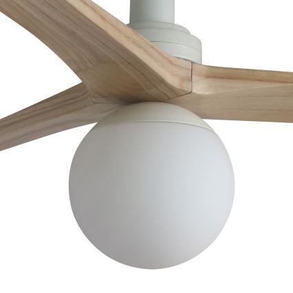 FARO 34281-11L - Ventilador de techo KLIM S 1xE27/15W/230V pino/blanco diá. 92,5 cm + control remoto