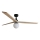 FARO 34282WT-11L - Ventilador de techo KLIM L 1xE27/15W/230V pino/negro Ø 150 cm Wi-Fi Tuya + mando a distancia