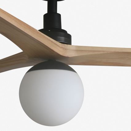 FARO 34283-11L - Ventilador de techo KLIM M 1xE27/15W/230V madera/negro diá. 125 cm + control remoto