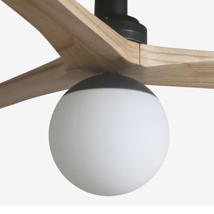 FARO 34284-11L - Ventilador de techo KLIM S 1xE27/15W/230V pino/negro diá. 92,5 cm + control remoto