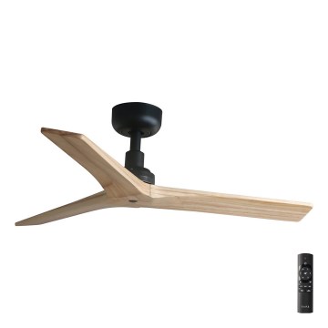 FARO 34284 - Ventilador de techo KLIM S pino/negro diá. 92,5 cm + control remoto