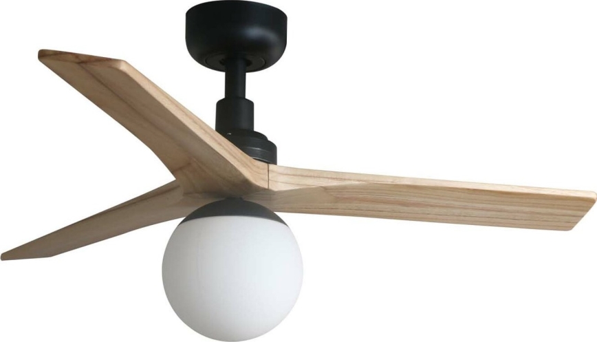 FARO 34284WT-11L - Ventilador de techo KLIM S 1xE27/15W/230V pino/negro Ø 92,5 cm Wi-Fi Tuya + mando a distancia