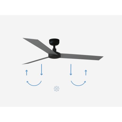 FARO 34286 - Ventilador de techo CRUISER L negro diá. 132 cm + control remoto