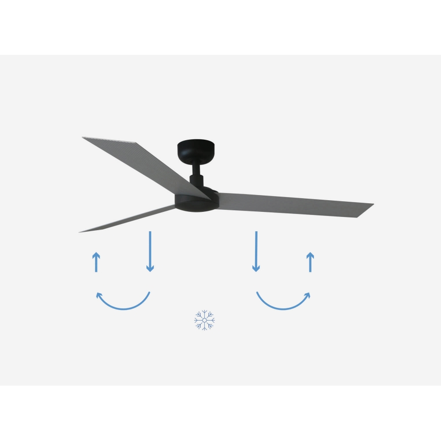 FARO 34286 - Ventilador de techo CRUISER L negro diá. 132 cm + control remoto