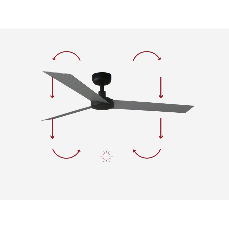 FARO 34286 - Ventilador de techo CRUISER L negro diá. 132 cm + control remoto
