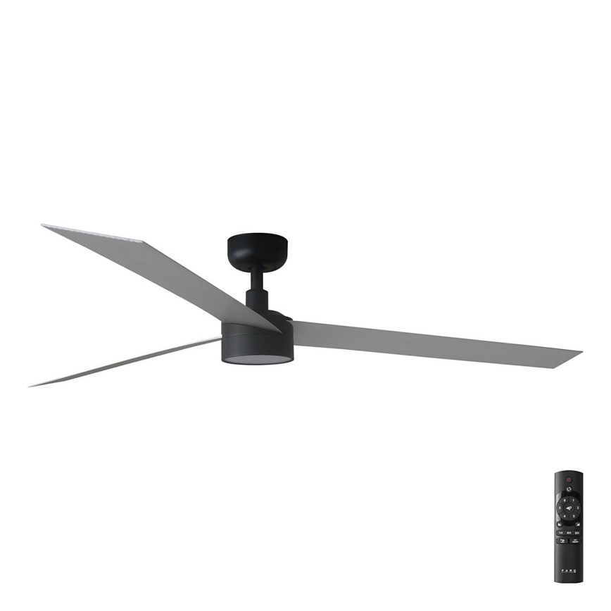 FARO 34287-1TW - Ventilador de techo LED regulable CRUISER XL LED/18W/230V 2700/4000/6500K diá. 160 cm negro/gris + control remoto