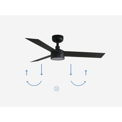 FARO 34289-1TW - Ventilador de techo LED regulable CRUISER S LED/18W/230V 2700/4000/6500K diá. 106 cm negro + control remoto