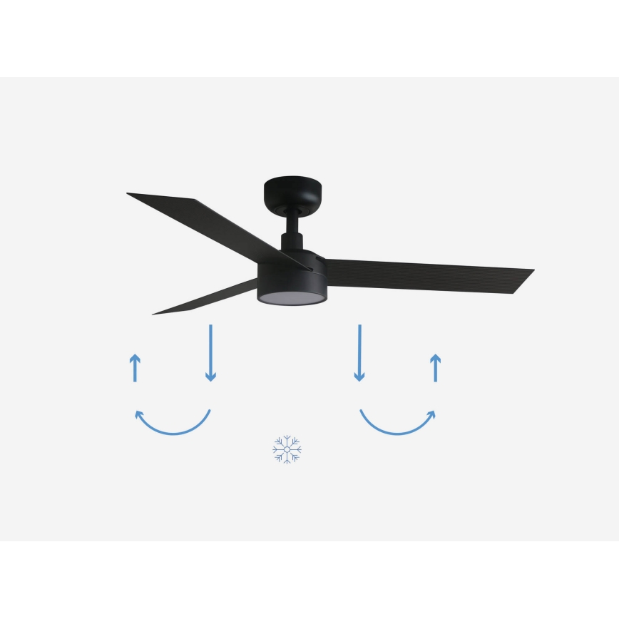 FARO 34289-1TW - Ventilador de techo LED regulable CRUISER S LED/18W/230V 2700/4000/6500K diá. 106 cm negro + control remoto