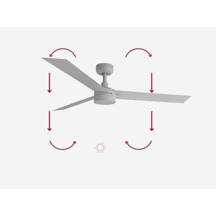 FARO 34290-1TW - Ventilador LED regulable CRUISER LED/20W/230V 2700/4000/6500K d. 132 cm blanco + mando a distancia