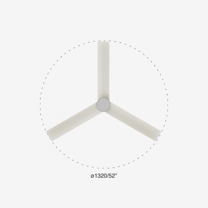 FARO 34290-1TW - Ventilador LED regulable CRUISER LED/20W/230V 2700/4000/6500K d. 132 cm blanco + mando a distancia
