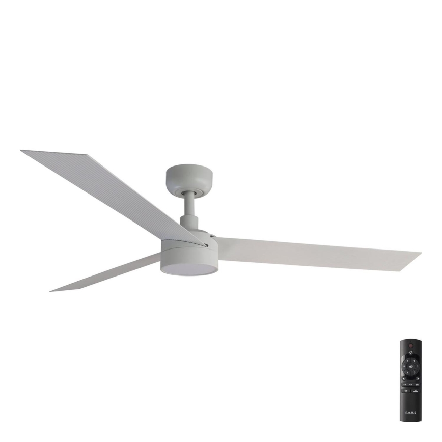 FARO 34290-1TW - Ventilador LED regulable CRUISER LED/20W/230V 2700/4000/6500K d. 132 cm blanco + mando a distancia