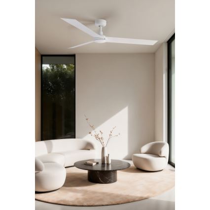 FARO 34290WT - Ventilador de techo CRUISER L blanco, diámetro 132 cm, Wi-Fi Tuya + mando a distancia