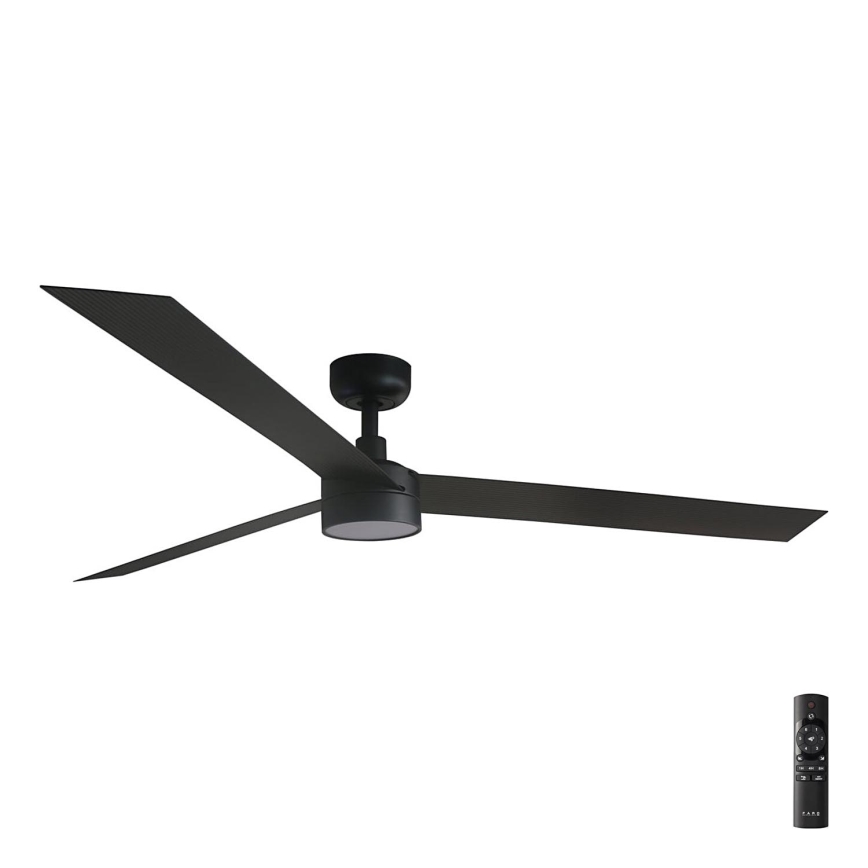 FARO 34293-1TW - Ventilador de techo LED regulable CRUISER XL LED/18W/230V 2700/4000/6500K diá. 160 cm negro + control remoto