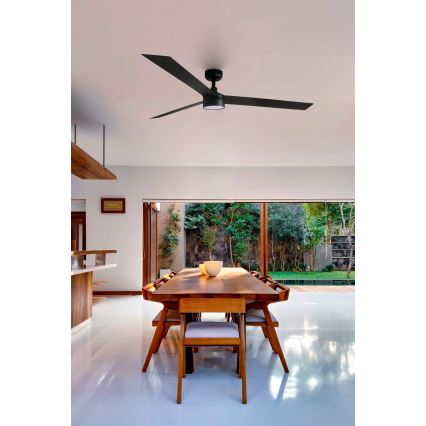 FARO 34293-1TW - Ventilador de techo LED regulable CRUISER XL LED/18W/230V 2700/4000/6500K diá. 160 cm negro + control remoto