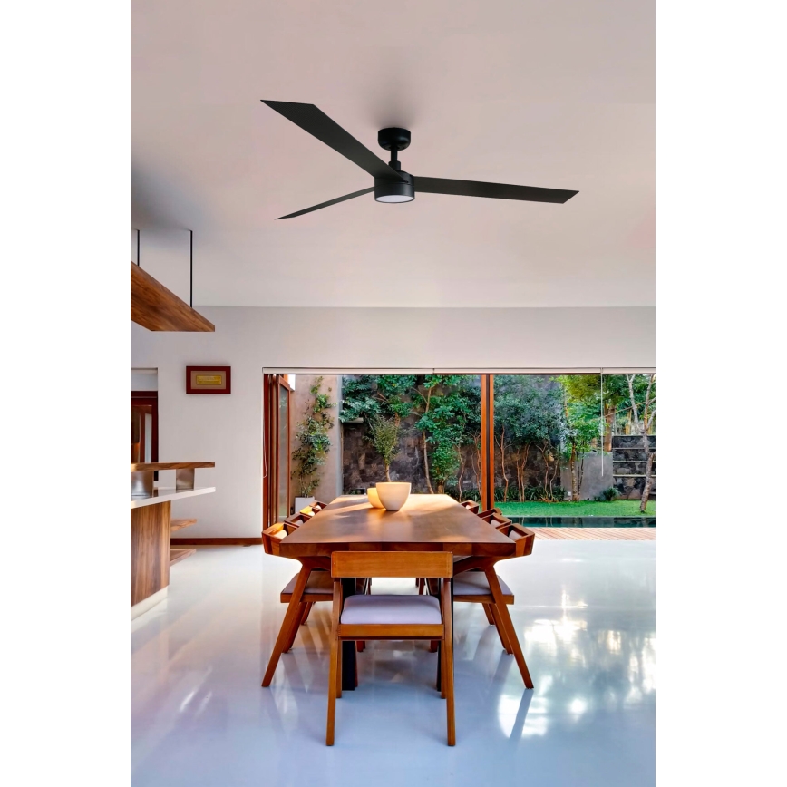 FARO 34293-1TW - Ventilador de techo LED regulable CRUISER XL LED/18W/230V 2700/4000/6500K diá. 160 cm negro + control remoto