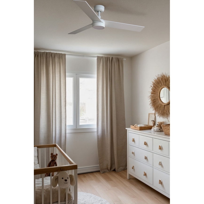 FARO 34295-1TW - Ventilador de techo LED regulable RUDDER S LED/18W/230V 2700/4000/6500K diá. 106 cm blanco + control remoto